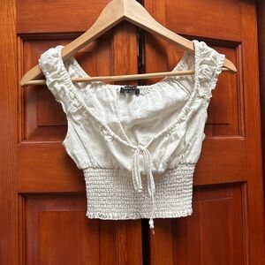 kendall and kylie milkmaid rouched top, xs